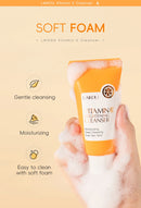 Sabonete Facial com Vitamina C 50g Hidratante, Limpeza Profunda, Refina os Poros, Ilumina a Pele - Produto Coreano para Cuidados com a Pele